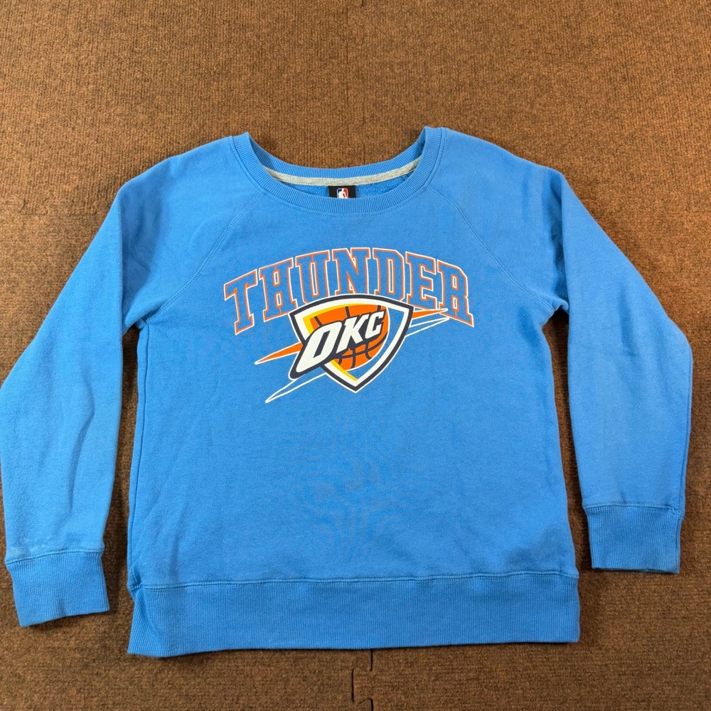 A+ hoop NBA Oklahoma City Thunder Sweatshirt Blue OKC Raglan Pullover XS